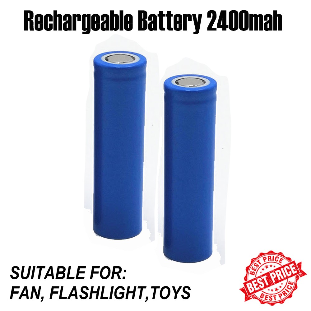 Rechargeable 18650 Li Ion 3.7v Battery 2400 MAH - Flat Top | Shopee ...