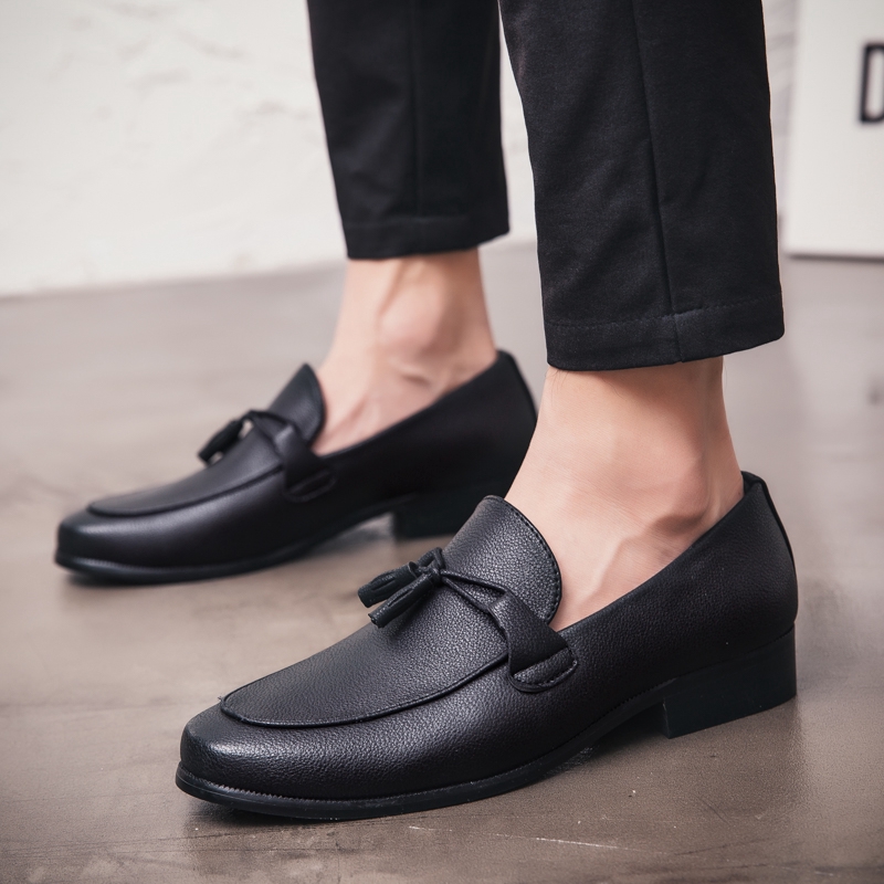 black dress shoes slip on