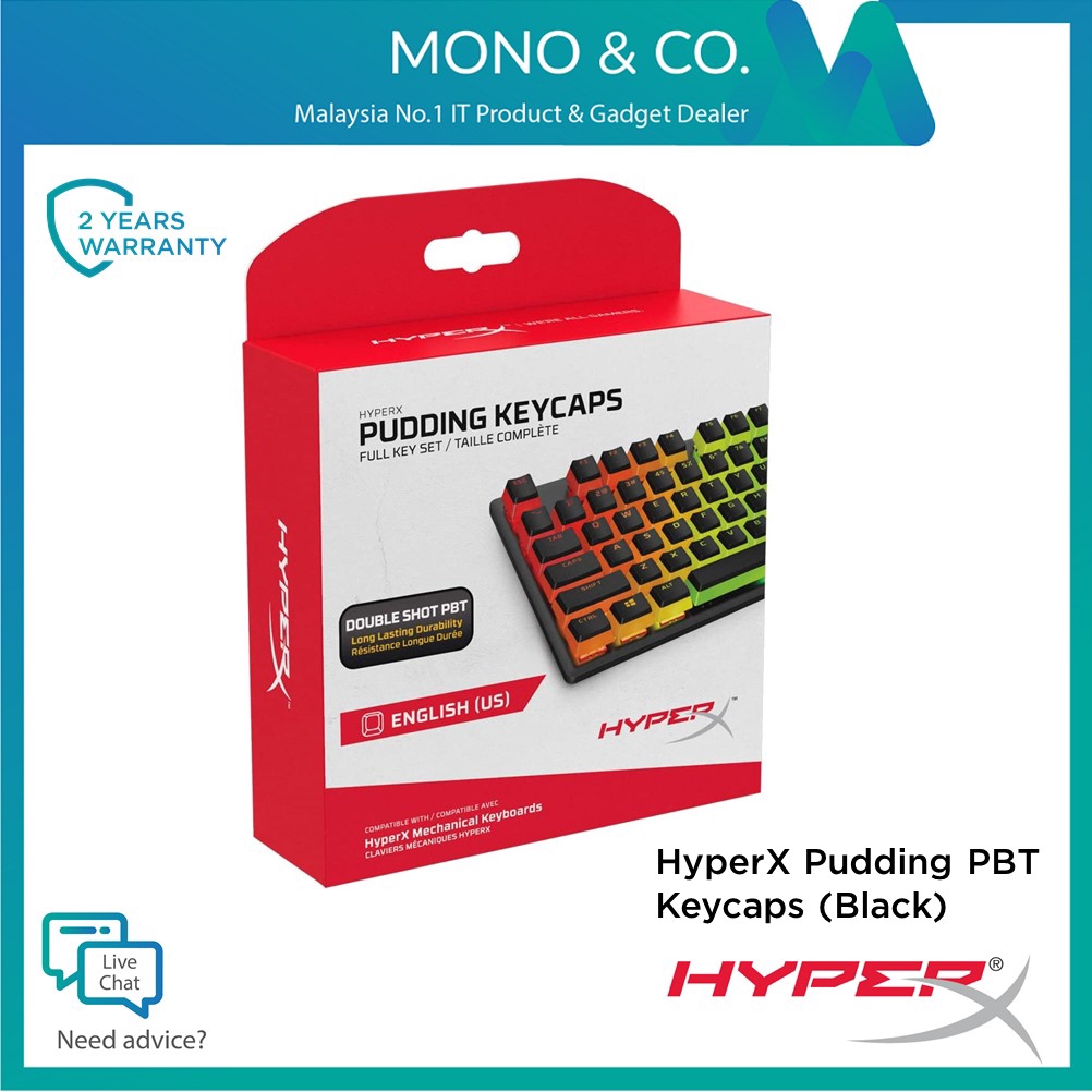 HyperX Pudding PBT Keycaps (White/Black)(HyperX Mechanical Keyboard Compatible)