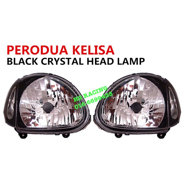 Kelisa Head Lamp Smoke Headlamp Lampu Besar Hitam Black Smoke Front Light Big Lamp