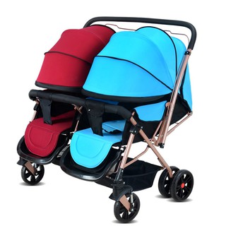 Parent Facing Twin Stroller Double Stroller Tandem Stroller for TWO ...