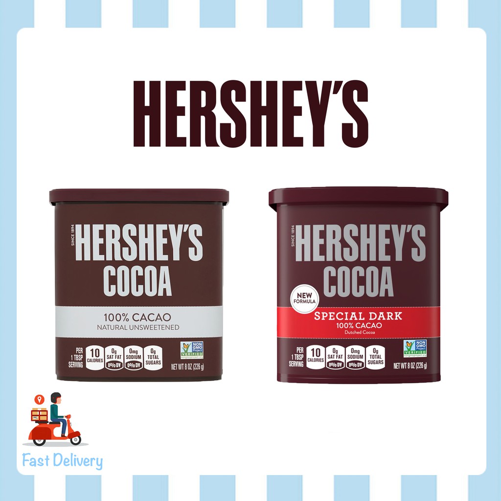 HERSHEY'S COCOA 100% CACAO NATURAL UNSWEETENED SPECIAL DARK COCOA ...