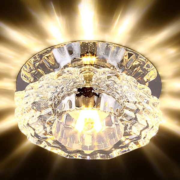 Led Crystal Ceiling Light Fixture Pendant Lamp For Corridor