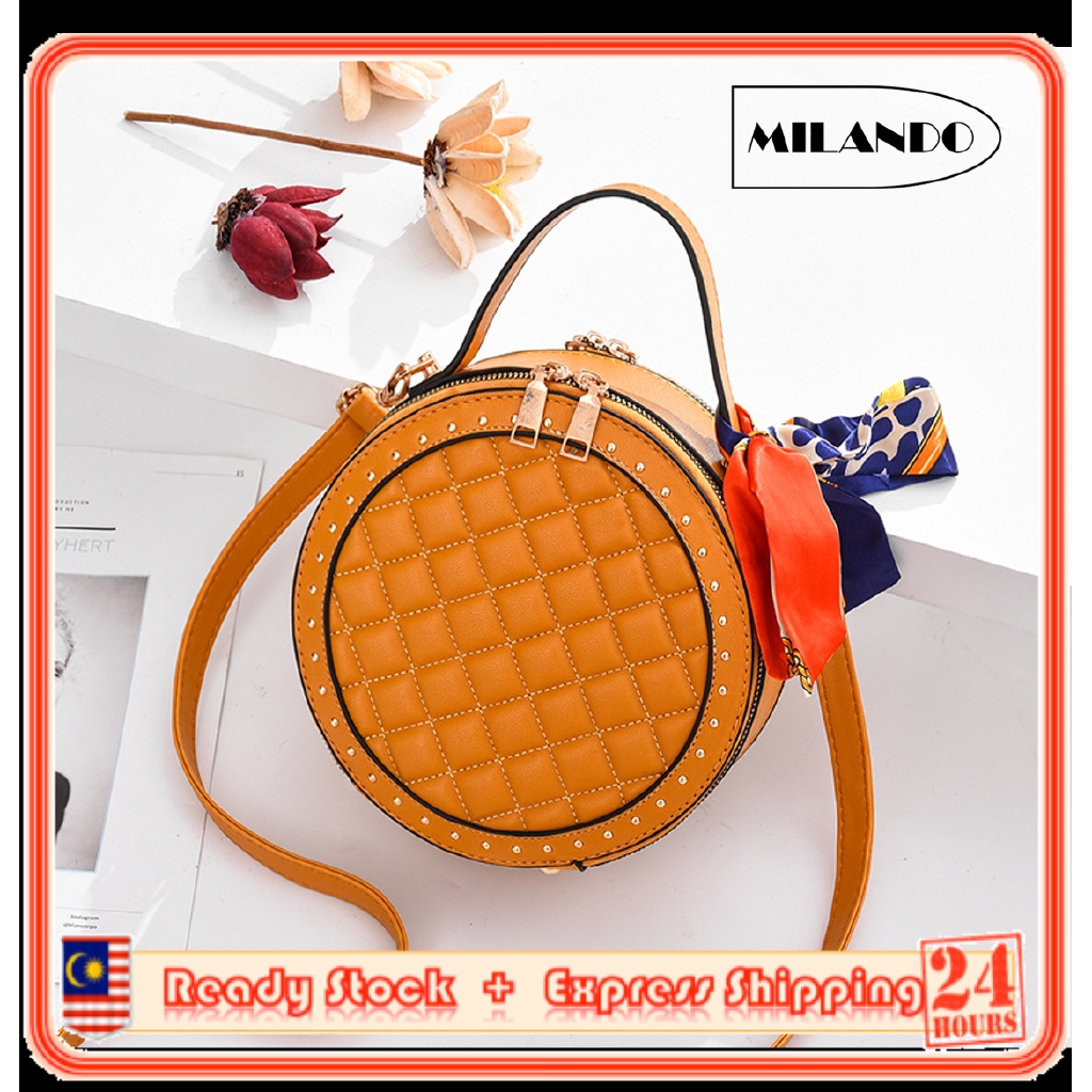 MILANDO Ladies Women Fashion PU Leather Shoulder Sling Bag Handbag handbeg Wanita (Type 66)