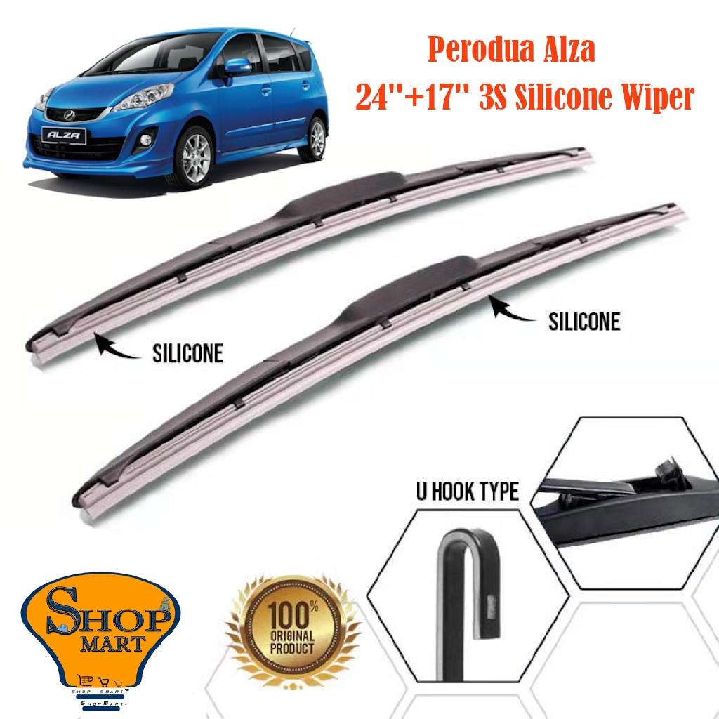 Perodua Alza Wiper 3 Sections Mugen Wiper Soft Silicone Wiper Hybrid