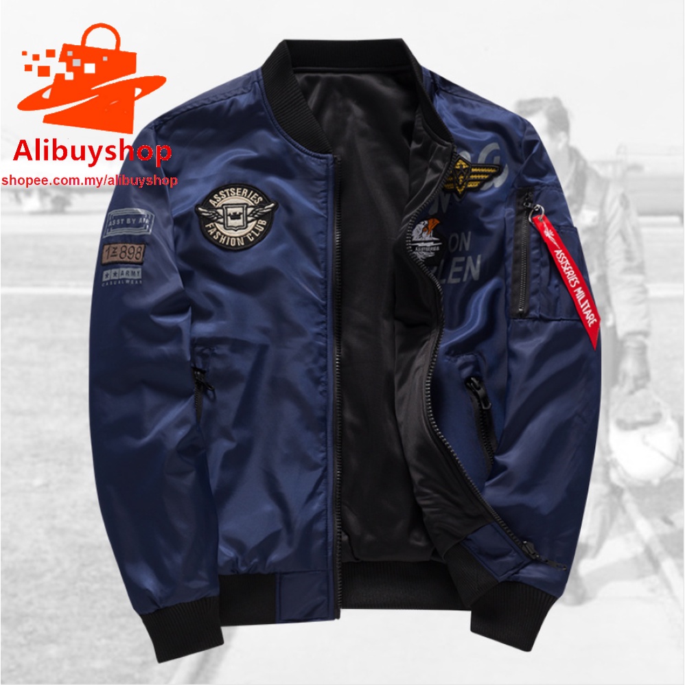 Double-sided Pilot Army Military Jacket Riding Motor Men Air Force ...