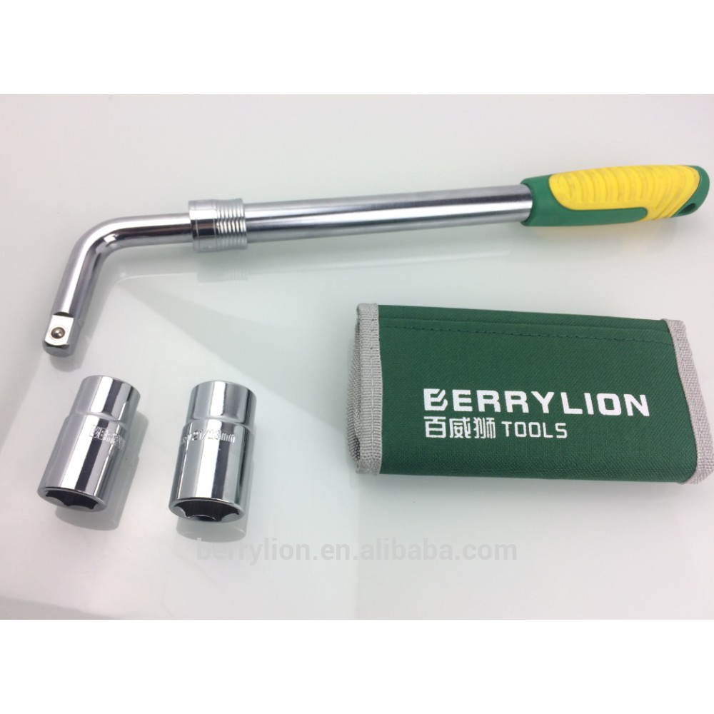 BERRYLION TELESCOPIC TYRE WRENCH SPANNER NUT SOCKET THREAD HANDLE