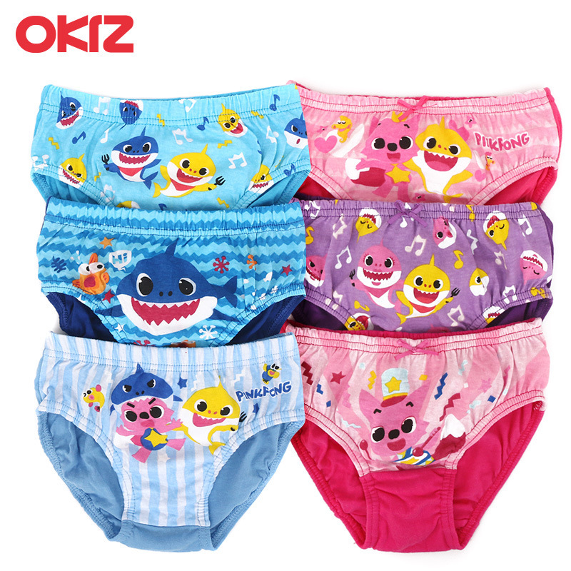 Original Korea OKIZ Kids underwear Cotton underwear PINKFONG baby Shark Girls underware Boys Underware