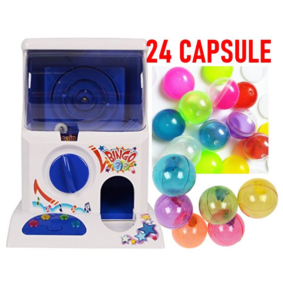 [24 Capsule] Arcade Game Toy Egg Machine Capsule Machine Battery