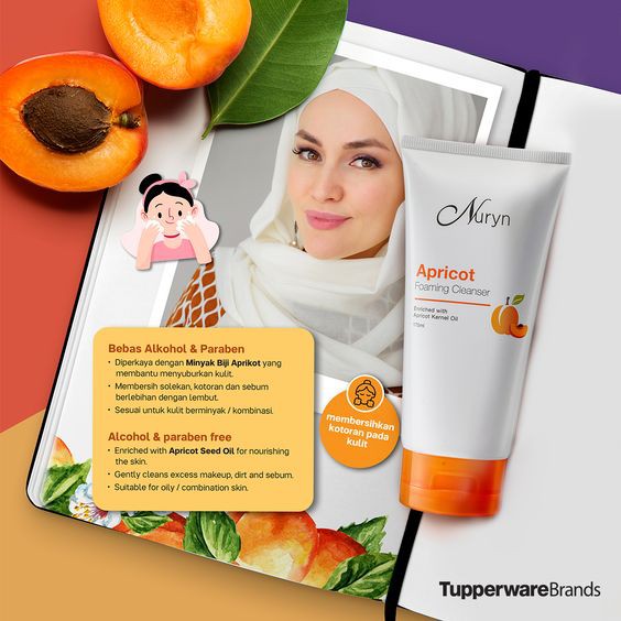 Nuryn Apricot  Foaming Cleanser Pencuci Muka Kulit Berminyak Kombinasi