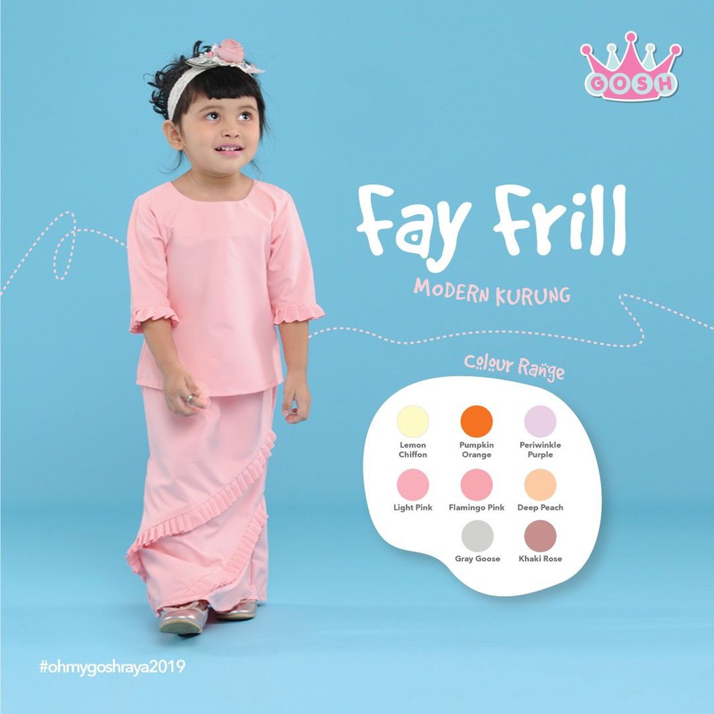 GOSH KIDS DESIGN Fay Frill Baju  Kurung  Moden  Budak  Size 0 