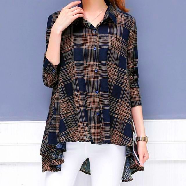 READY STOCK Iris long short fishtail blouse long sleeve READY STOCK Iris long short fishtail blouse long sleeve