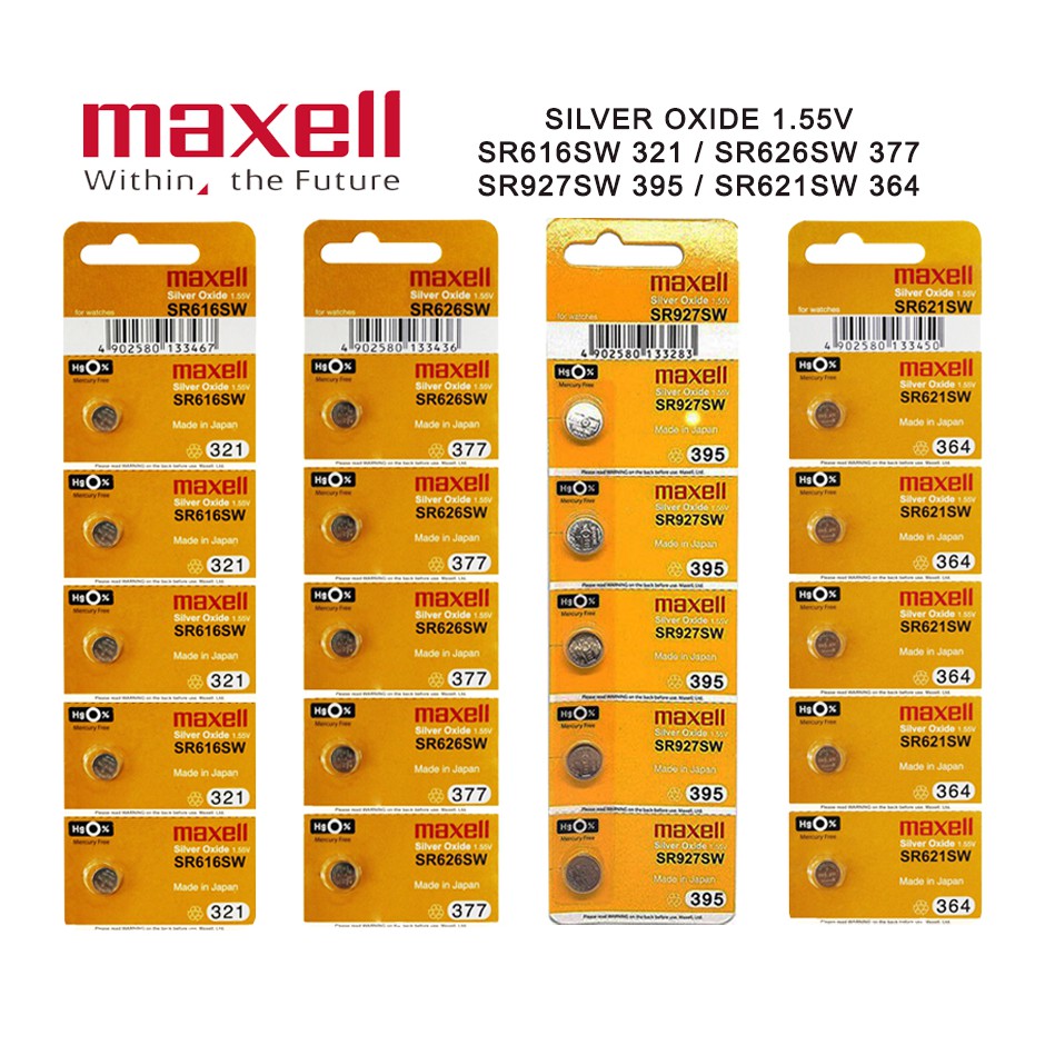 Original Maxell SR626SW 377 Silver Oxide 1.55V Battery Made In Japan - Foto 3