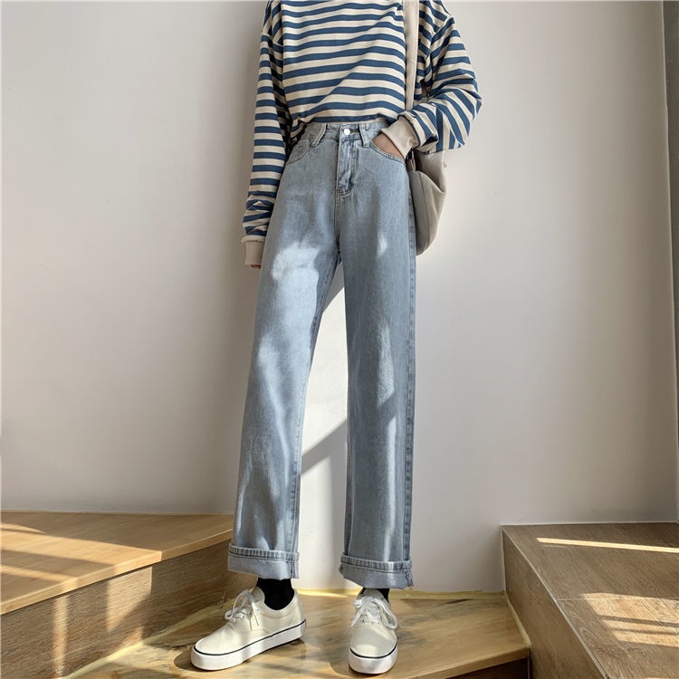 Ready Stock High Waist Loose Denim Jeans