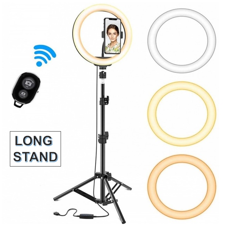🌹[Local Seller] EXTRA GIFT DELETE OK NEWVIPPIE Selfie Three-color Adjustable Ring Light With Tripod Stand For Live Stre