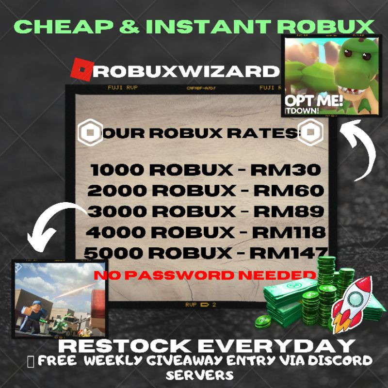 Restocked Cheap Instant Robux 1 000 Robux 5 000 Robux Roblox Group Payout Shopee Malaysia - instant robux com
