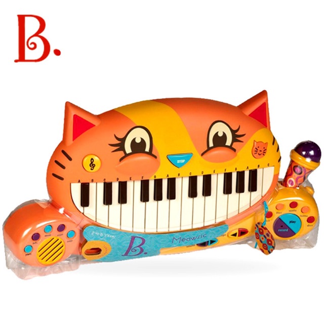 KEYBOARD piano✭B.Toys than music big mouth cat piano children's keyboard toy baby music microphone