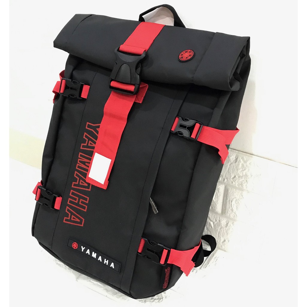 Ready Stock!! Pu Waterproof (L) Size Backpack Motor Bike Riding Men Backpack Yamaha Bag Shopee