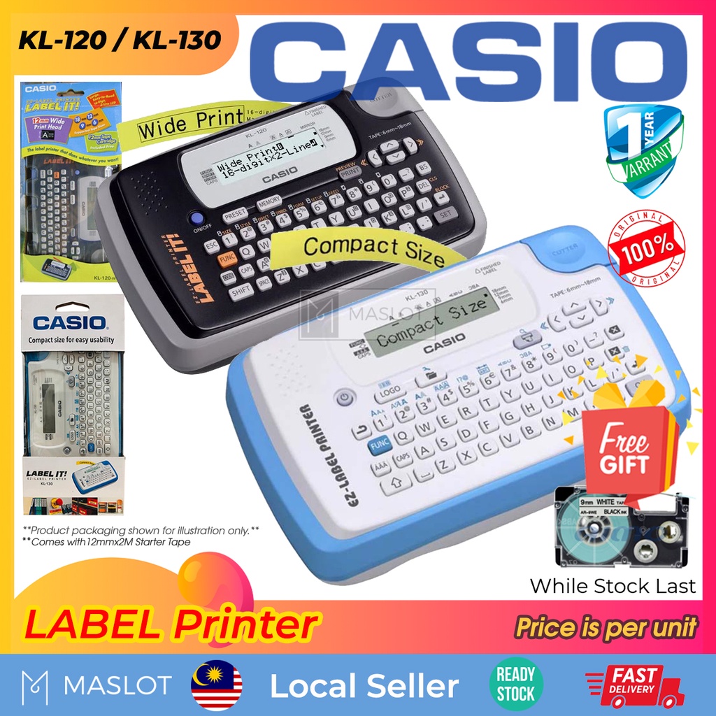 Casio EZ-Label Printer (KL-120) or Label Tape Selection (if select tape only, it will not include label printer) | Shopee Malaysia Casio EZ-Label Printer (KL-120) or Label Tape Selection (if select tape only, it will not include label printer) | Shopee Malaysia