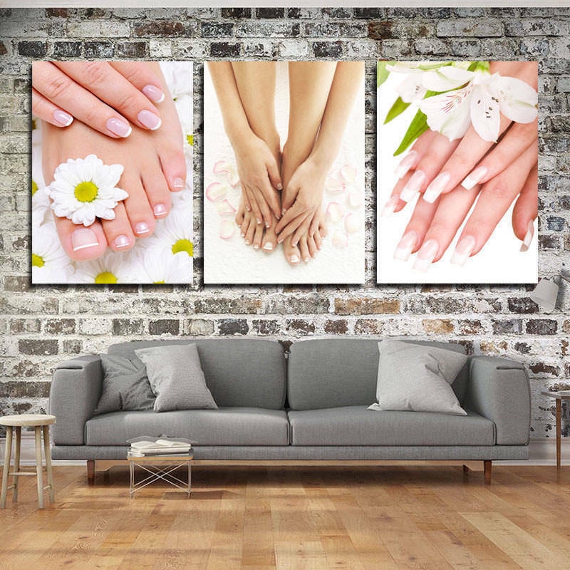 Wall Decoration Mural Hand And Foot Care Spa 3 Piece Canvas Wall Art Picture Painting Home Decor Shopee Malaysia