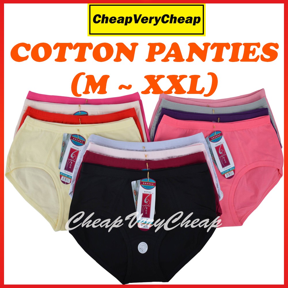 Women Cotton Hip Lift Underwear Panties M~3xl Zihongtian 紫红天 Cotton Kain Seluar Dalam