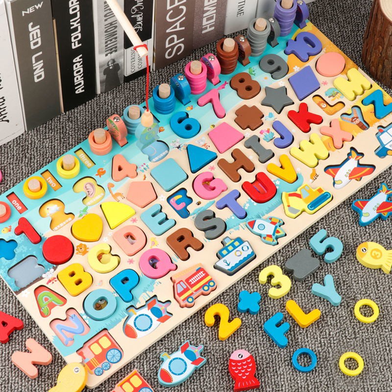 儿童数字钓鱼玩具 儿童数字积木玩具认知积木拼装早教益智力拼图1 2岁半3男女孩宝宝 Shopee Malaysia