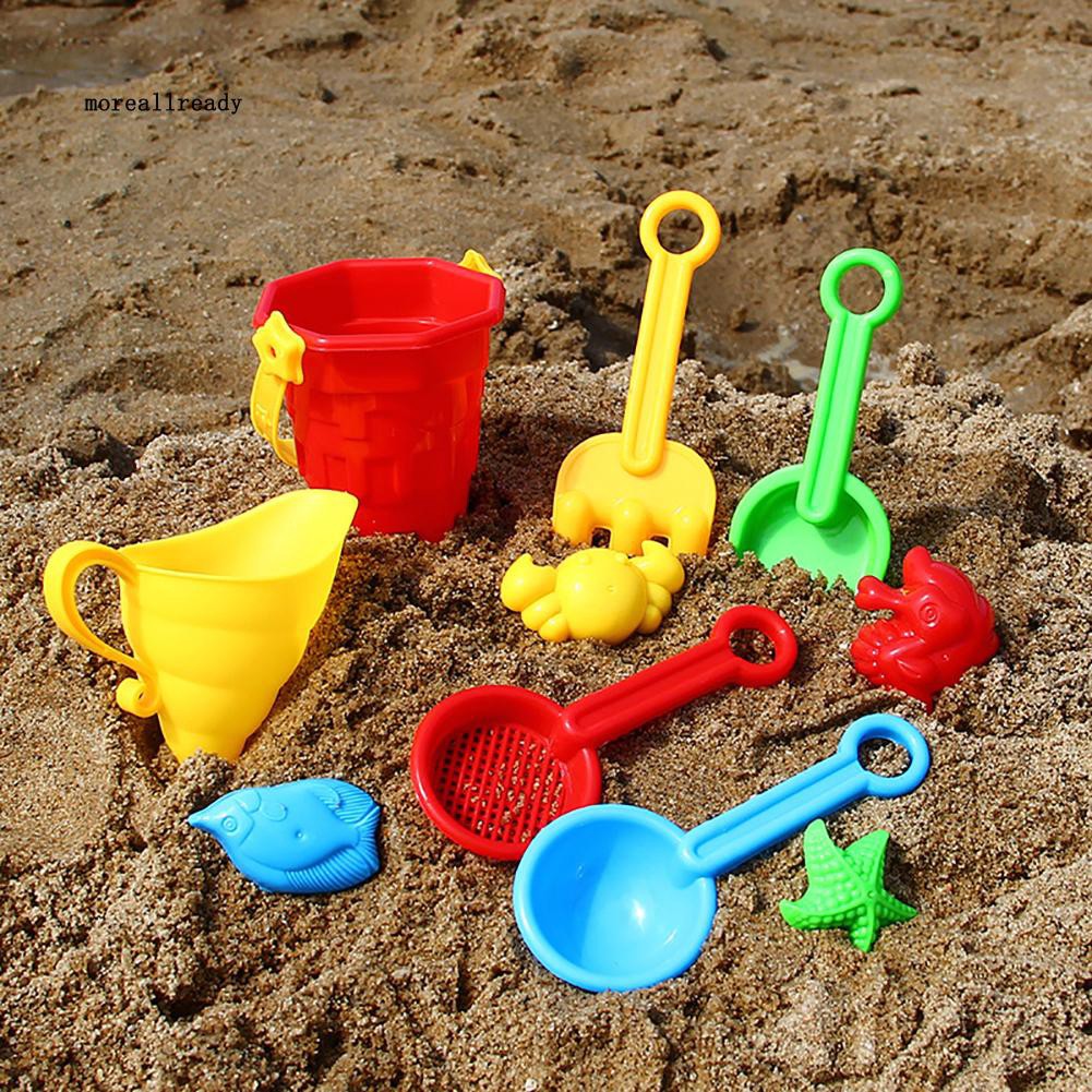 Sandbeach Kids Beach Toys Castle Bucket Spade Shovel Rake Water Toy Tools 7Pcs 