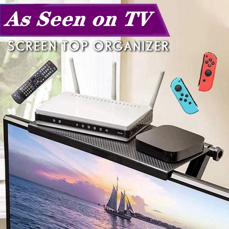 Screen Tv Box Top Shelf Storage Bracket Stand Monitor Wall Mount Rack Organizer Ebay