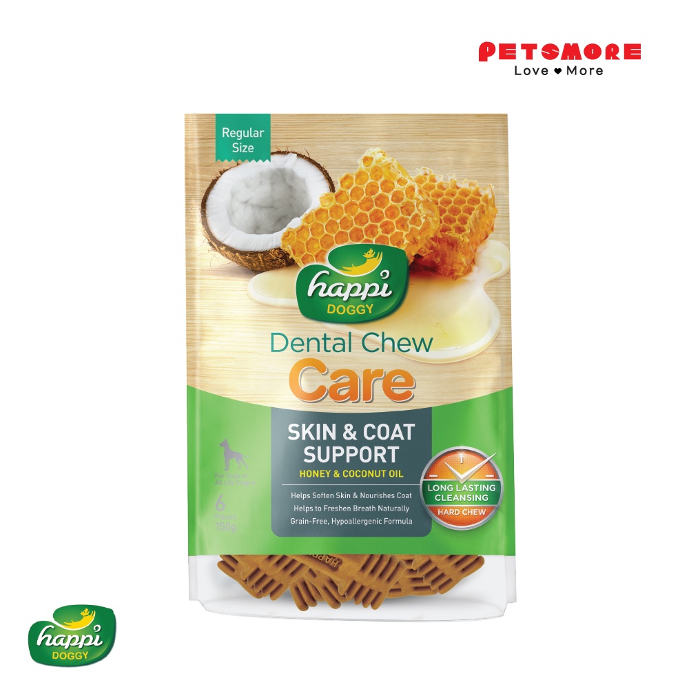Happi Doggy Hard Chew Care Skin & Coat Support Regular (4"/150g