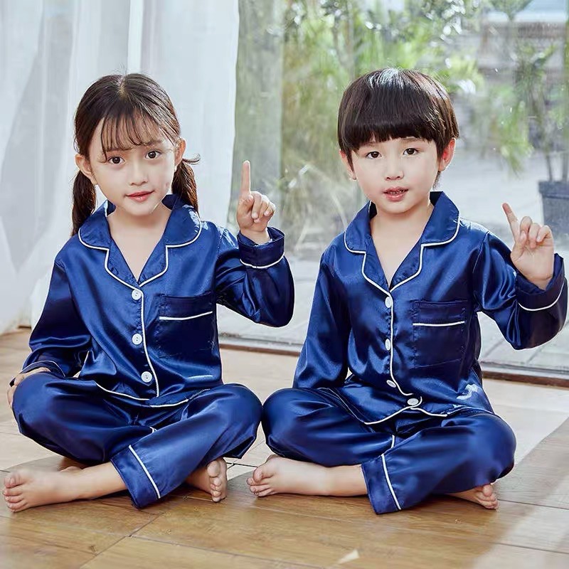 Kids Pyjamas Silk Satin Kids Pajamas Baju Tidur Budak Baju Tidur Kanak Baju Tidur Kids