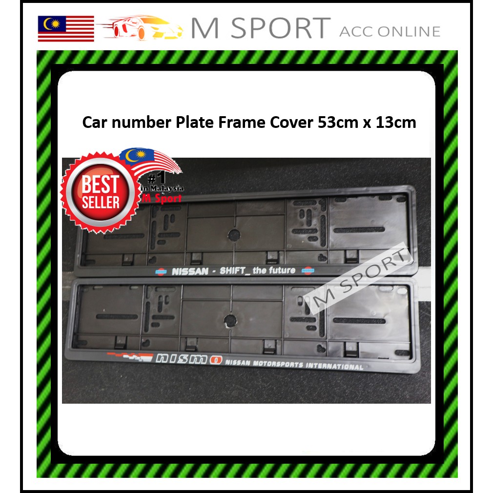 Nissan Nismo Car Number Plate License Frame Cover With Logo 53cm X 13cm Shopee Malaysia