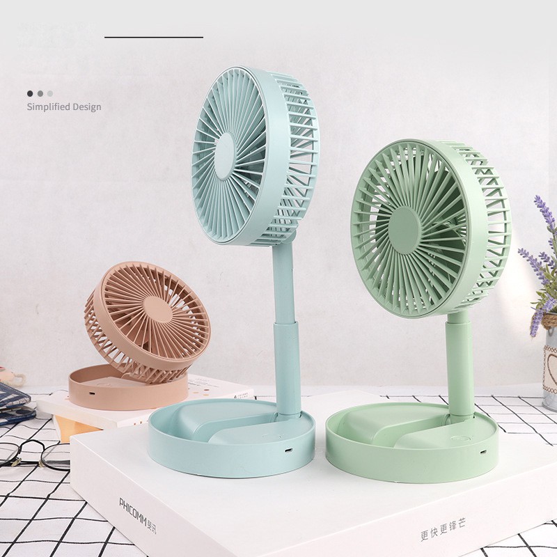 3 Mode USB Foldable Wood Grain Fan Desktop Mute Silent Operation Travel Camping Hiking Cooler 1200mAh