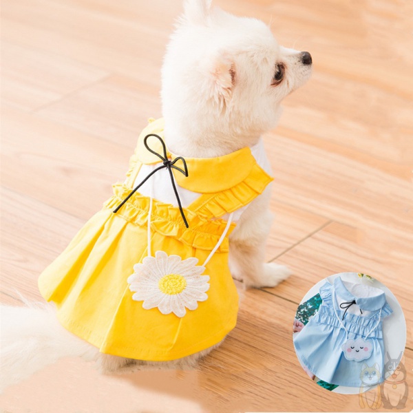 Spring & Summer thin cute daisy pet princess dress puppy dog dress skirt teddy cat dress pet
