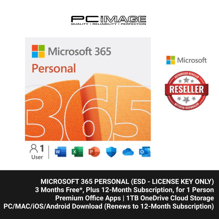 Microsoft 365 Personal | 3 Months Free*, Plus 12-Month Subscription, for 1  Person (ESD - License Key Only) (Malaysia) | Shopee Malaysia