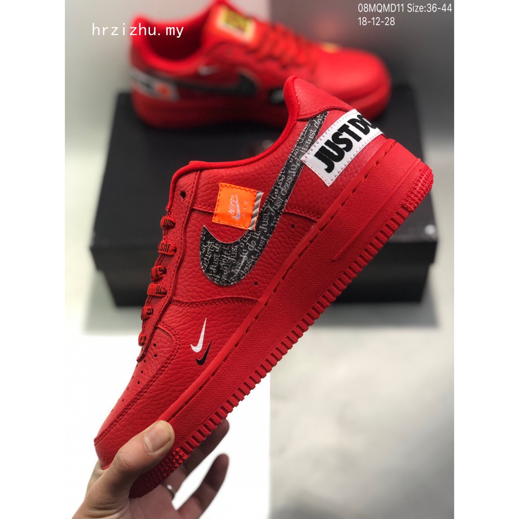 red just do it air force ones