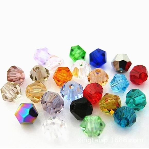 4/6mm Bicone Crystal Glass Bead.Ready Stock For Beading Jewelry Diy Craft. Necklace.KeyChain. Bracelet. Earrings