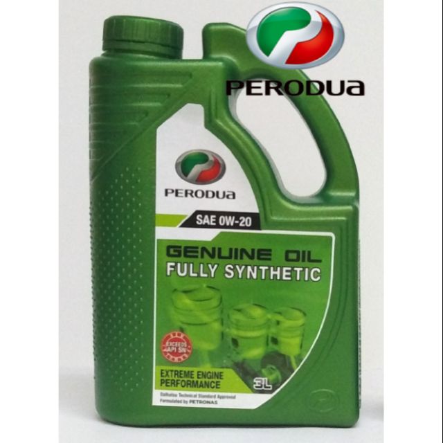 Perodua Fully Synthetic Sae 0w 20 Engine Oil 3l Shopee Malaysia