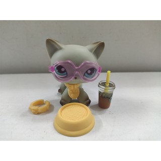 LPS Figure #2255 Sparkle Glitter Cat Kitty Yellow Animal Gift Toy 