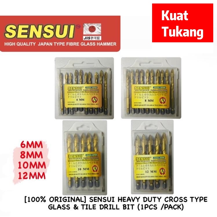 [100% ORIGINAL] SENSUI HEAVY DUTY CROSS TYPE GLASS & TILE DRILL BIT ...