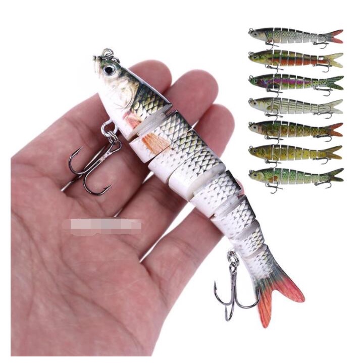 Umpan Pancing Tiruan Bentuk Ikan Banyak Ruas 27g Dengan Kail Treble Untuk Memancing Di Laut / Sungai