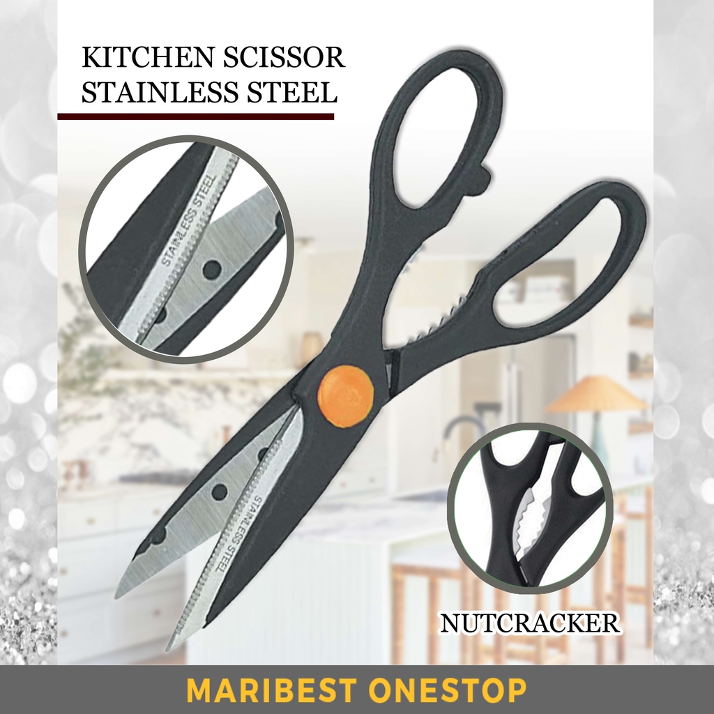 STAINLESS STEEL ABS KITCHEN SCISSOR Shears Meat Chicken Bone Nutcracker Bottle Opener Tools