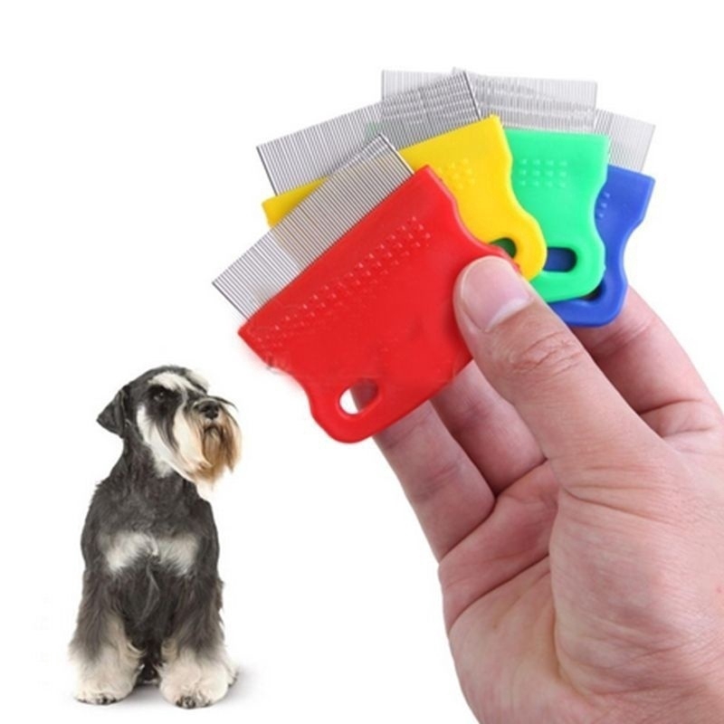 Dog Hair Lice Nit Pet Flea Eggs Dirt Dust Remover Steel Tooth Comb