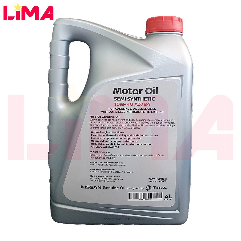 Combo Nissan Engine Oil Semi Synthetic 10w40 Engine Oil 4l Oil Filter Air Filter Original Minyak Enjin Shopee Malaysia