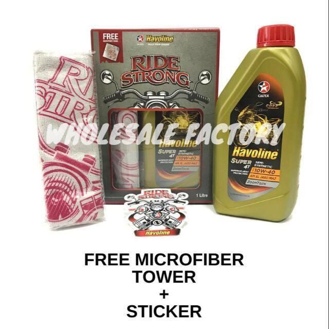 Caltex Havoline Super 4T Motor Engine Oil Semi Synthetic 10W40 w. Free