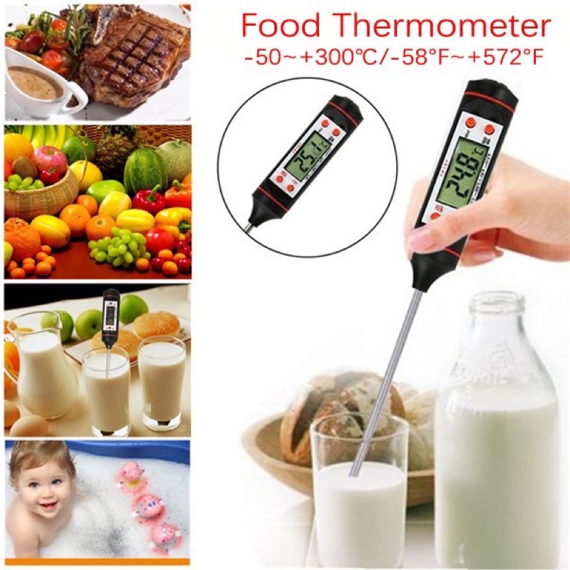 Digital probe thermometer Kitchen Cooking food BBQ grill Meat milk candy termometer susu temperature suhu air panas食品温度计