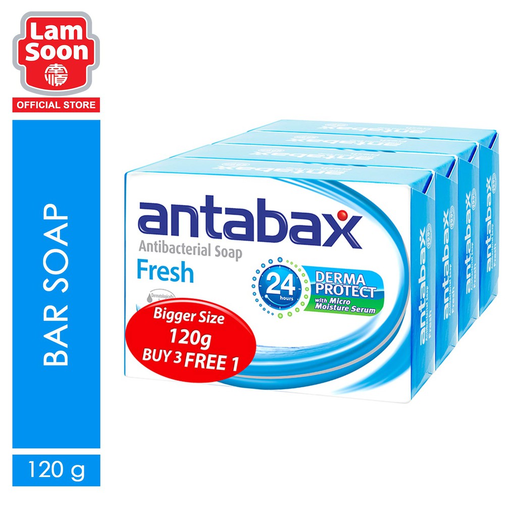 Antabax Bar Soap Fresh (120g x 4) [Buy 3 Free 1] Shopee Malaysia