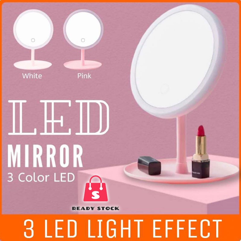 Rss Led Light Makeup Beauty, Countertop Makeup Mirror With Lights
