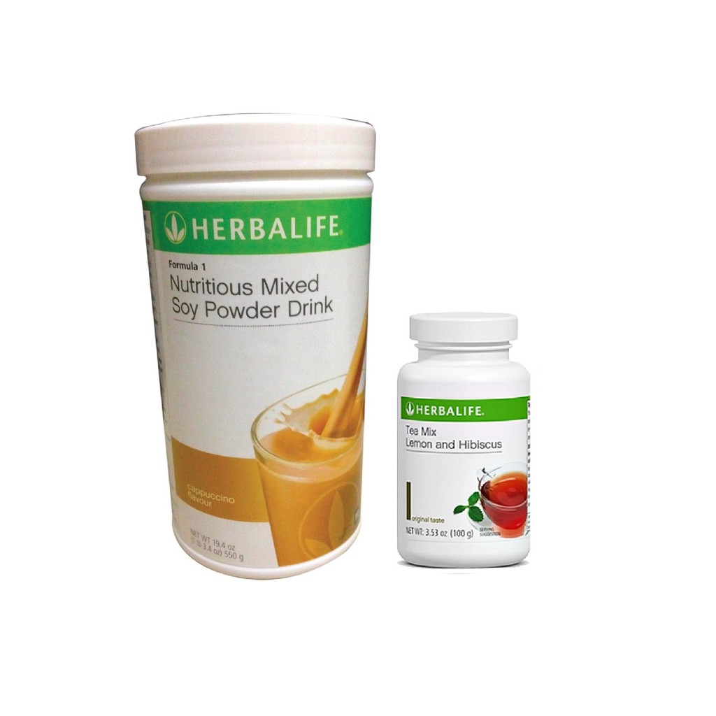 Herbalife F1 Cappuccino + Lemon & Hibiscus Tea Mix 100g | Shopee Malaysia