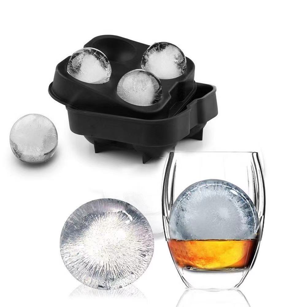 4-Large Ice Cube Ball Mold DIY Sphere Whiskey Round Mould Ice Maker Silicone Kitchen Home Ice Ball Mould Jelly 冰球制冰模具