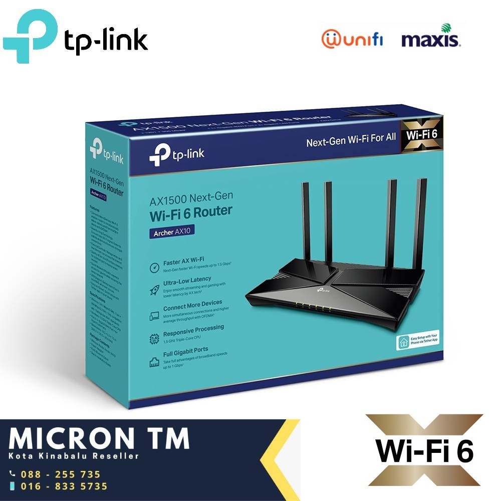 TPLink Archer AX10 AX1500 TripleCore CPU Powered WiFi 6 Wireless AX